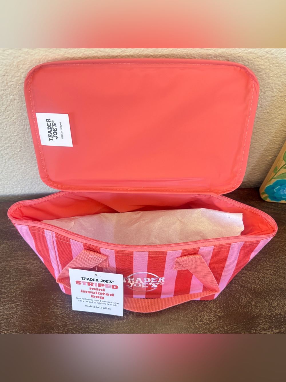 Trader Joe’s Mini Insulated Cooler Bags — Striped Pink & Pink/Purple (2 Total - Picture 6 of 14